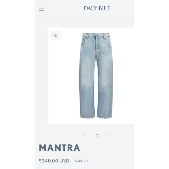 NWT Daily Blue by Adriano Goldschmied Wide Barrel Cotton Jeans Size 24 - Picture 3 of 12